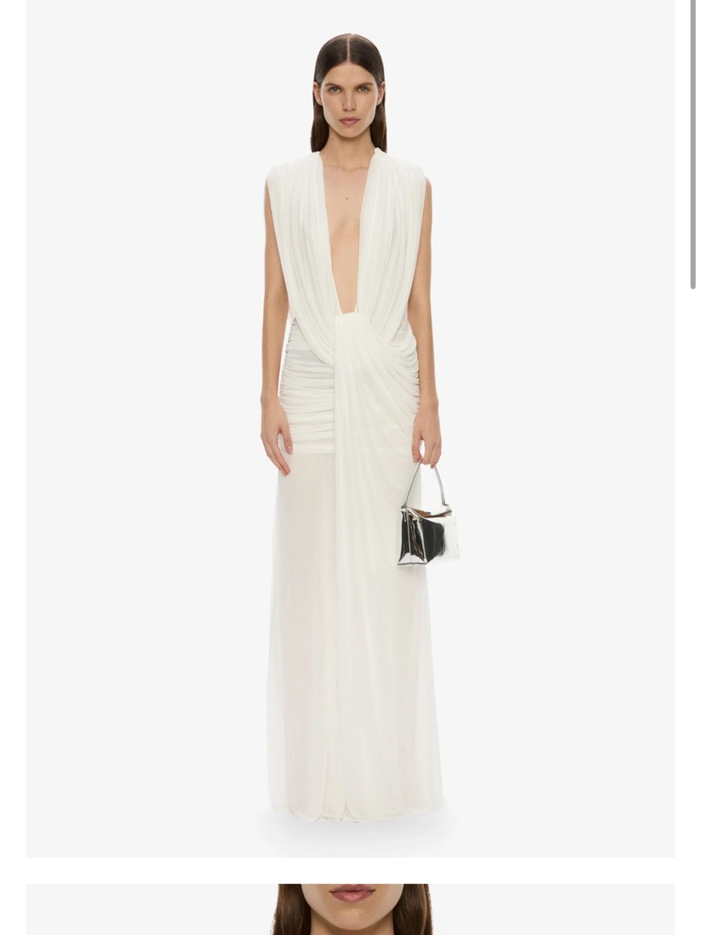 Christopher Esber Ripple Drape Gown in White